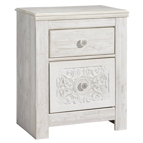 Ashley Furniture Paxberry Whitewash Two Drawer Night Stand