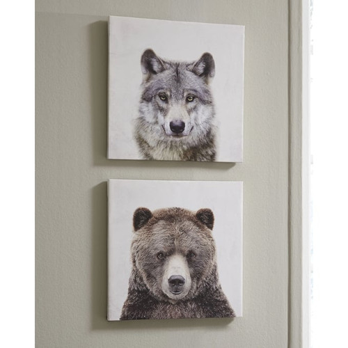 Ashley Furniture Albert Gray Brown 2pc Wall Art Set