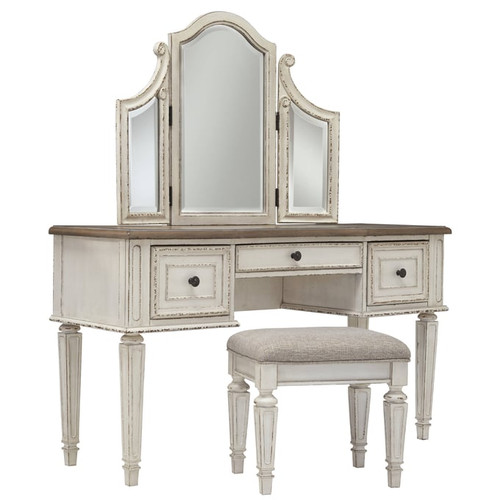 Ashley Furniture Realyn Chipped White Vanity Set