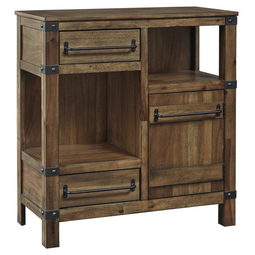 Ashley Furniture Roybeck Casual Light Brown Bronze Accent Cabinet