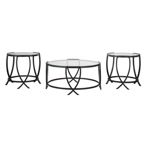 Ashley Furniture Tarrin Black 3pc Occasional Table Set