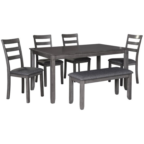 Ashley Furniture Bridson Gray Rectangle 6pc Dining Room Set