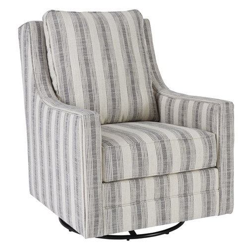 Ashley Furniture Kambria Ivory Black Swivel Glider Accent Chair