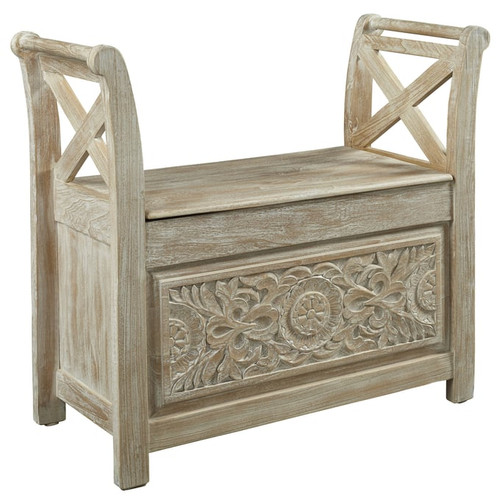 Ashley Furniture Fossil Ridge Whitewash Accent Bench