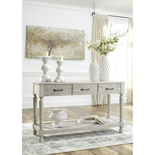 Ashley Furniture Shawnalore Whitewash Sofa Table