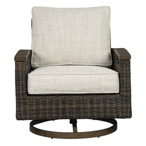 2 Ashley Furniture Paradise Trail Medium Brown Swivel Lounge Chairs