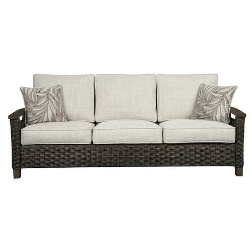Ashley Furniture Paradise Trail Medium Brown Sofa With Cushion
