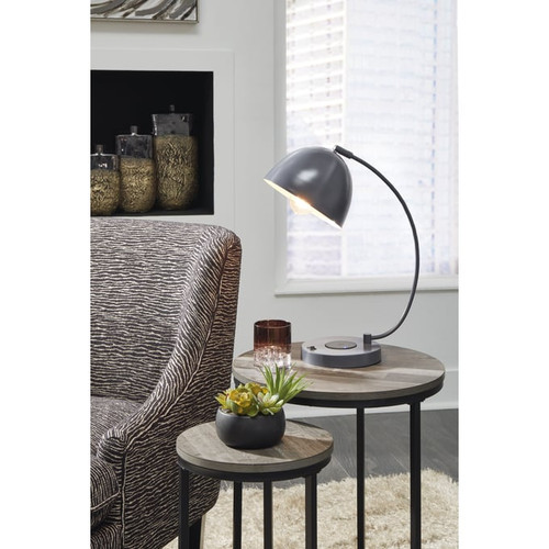 Ashley Furniture Austbeck Gray Metal Desk Lamp