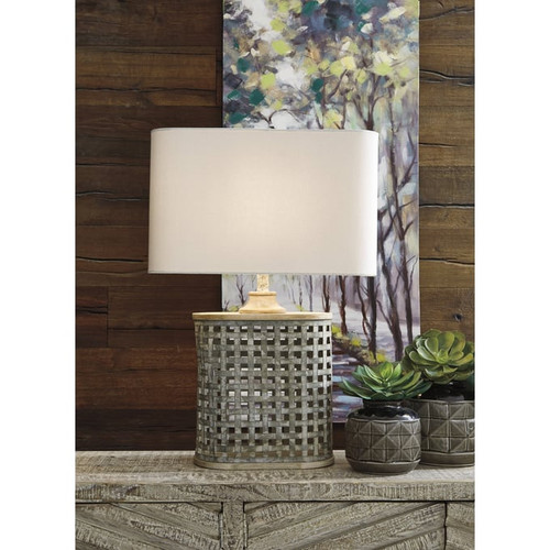 Ashley Furniture Deondra Gray Metal Table Lamp