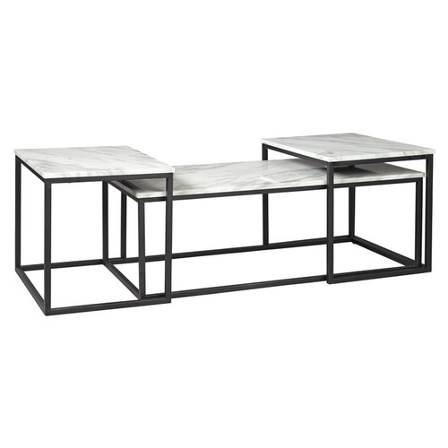 Ashley Furniture Donnesta Gray Black 3pc Occasional Table Set