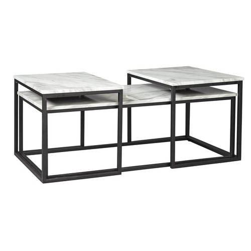 Ashley Furniture Donnesta Gray Black 3pc Occasional Table Set