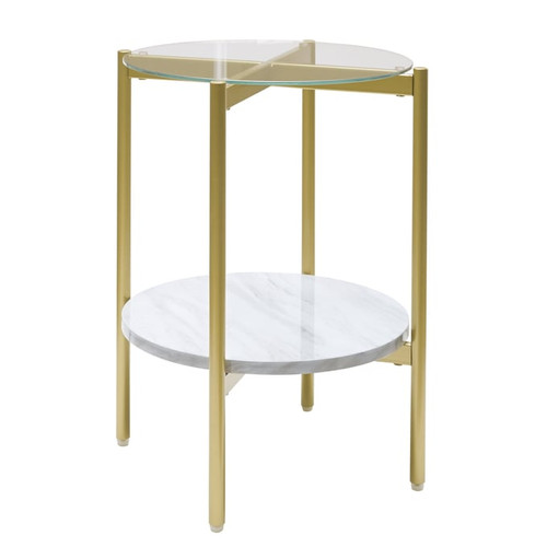 Ashley Furniture Wynora White Gold Round End Table