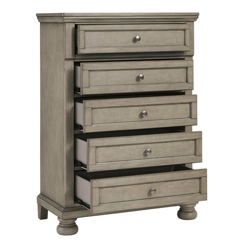 Ashley Furniture Lettner Light Gray Five Drawer Kids Bedroom Chest