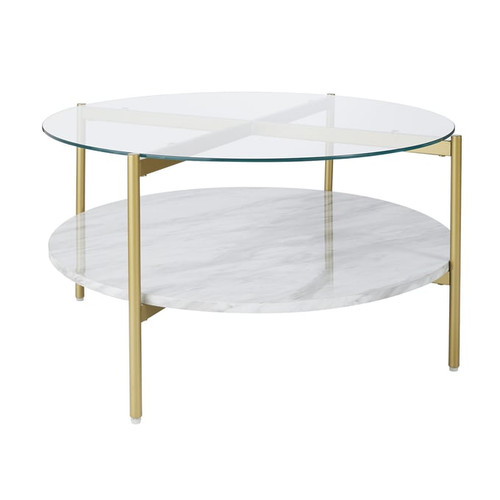 Ashley Furniture Wynora White Gold Round Cocktail Table