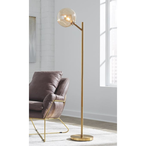 Ashley Furniture Abanson Amber Gold Floor Lamp