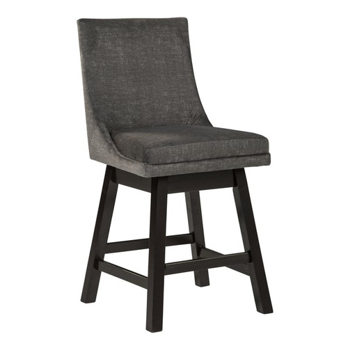 2 Ashley Furniture Tallenger Dark Gray Upholstered Swivel Barstools