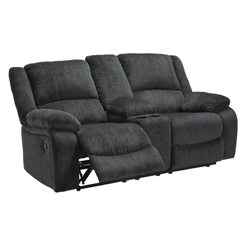 Ashley Furniture Draycoll Slate Double Reclining Console Loveseats