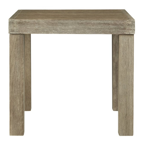 Ashley Furniture Silo Point Brown Wood Outdoor End Table