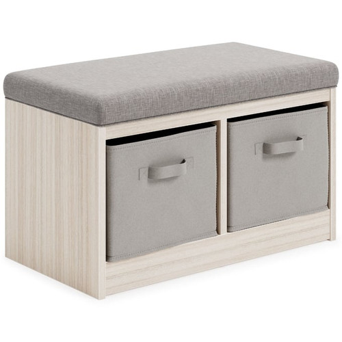 Ashley Furniture Blariden Gray Natural Storage Bench