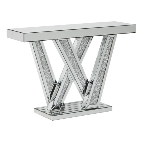 Ashley Furniture Gillrock Contemporary Mirror Silver Finish Console Table