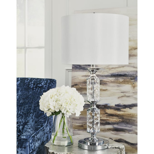 Ashley Furniture Laramae Chrome Metal Table Lamp