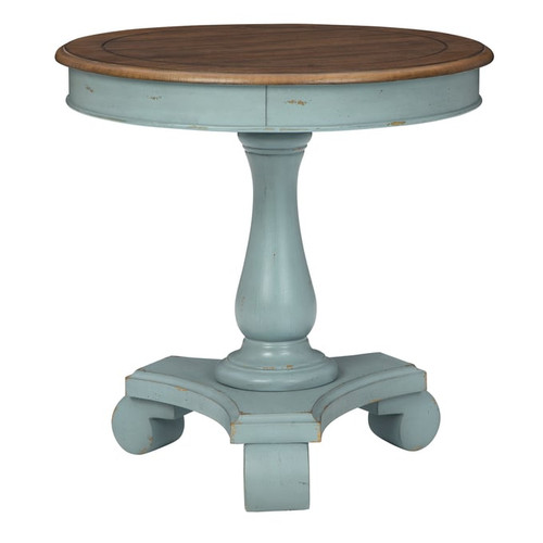 Ashley Furniture Mirimyn Casual Teal Brown Accent Table