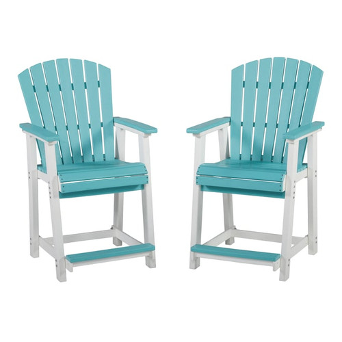 2 Ashley Furniture Eisely Turquoise White Bar Stools