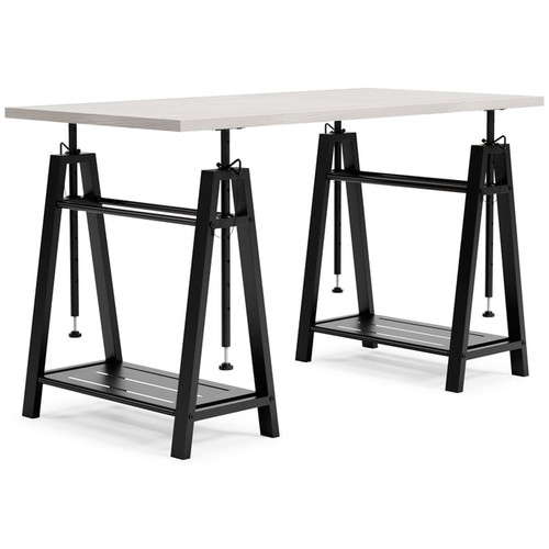 Ashley Furniture Bayflynn White Black Adjustable Height Desk