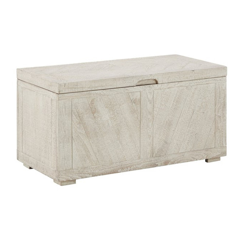 Ashley Furniture Ryker Distressed White Storage Trunk