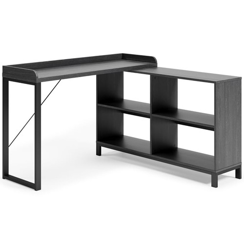 Ashley Furniture Yarlow Black Wood L Desk