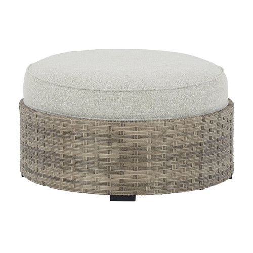 Ashley Furniture Calworth Beige Ottoman With Cushion