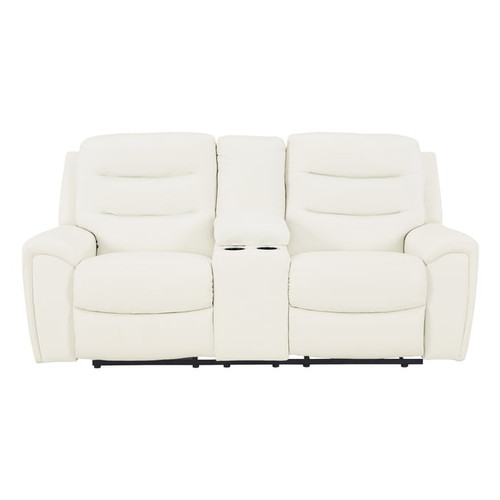 Ashley Furniture Warlin PU Power Reclining Loveseats With Console