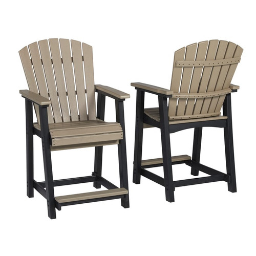 2 Ashley Furniture Fairen Trail Black Driftwood Barstools