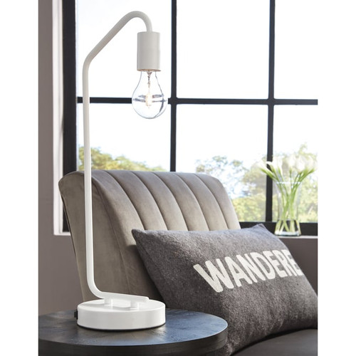 Ashley Furniture Covybend White Metal Desk Lamps