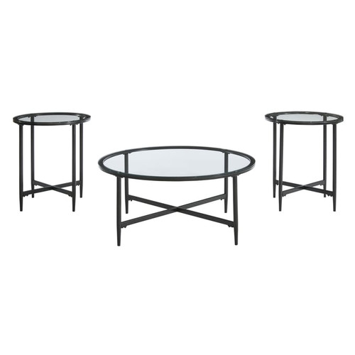 Ashley Furniture Stetzer Black 3pc Occasional Table Set