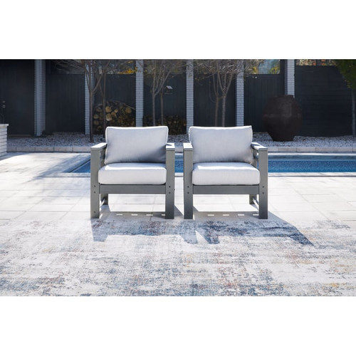 2 Ashley Furniture Amora Charcoal Gray Lounge Chairs