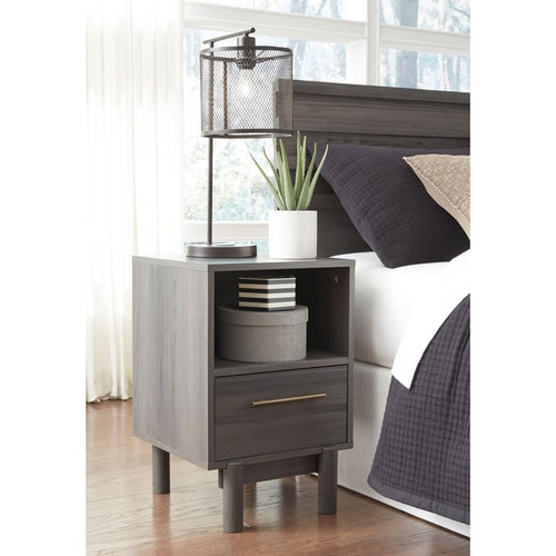 Ashley Furniture Brymont Dark Gray Drawer Night Stand