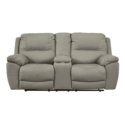 Ashley Furniture Next Gen Gaucho Putty Double Reclining Power Loveseats With Console