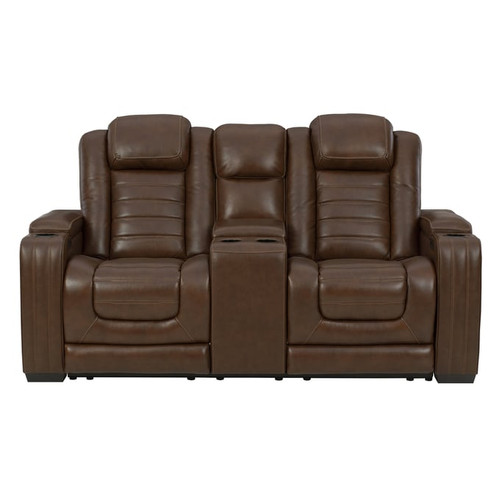 Ashley Furniture Backtrack Chocolate Power Recliner Loveseats With Console And Headrest