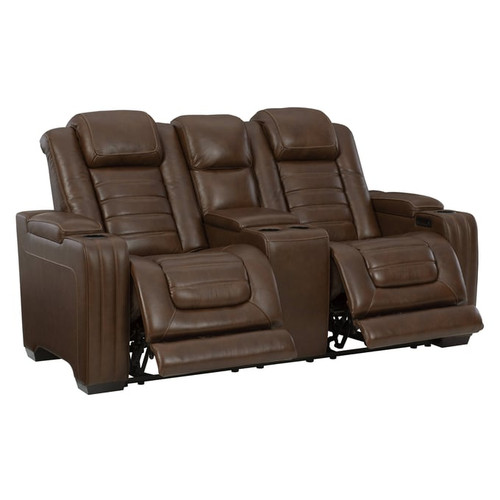 Ashley Furniture Backtrack Chocolate Power Recliner Loveseats With Console And Headrest