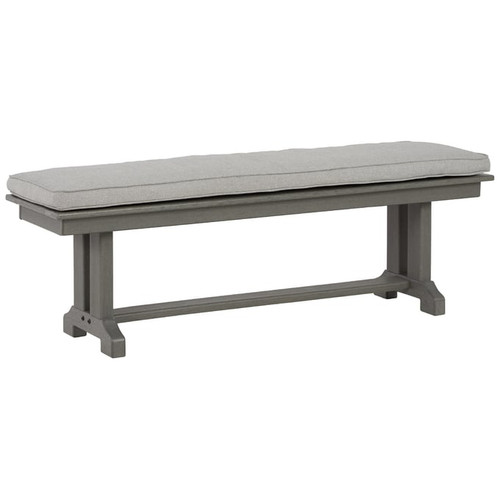 Ashley Furniture Visola Gray Outdoor Bench With Cushion