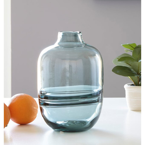 Ashley Furniture Lemmitt Teal Glass Vase