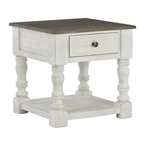 Ashley Furniture Havalance White Gray Square End Table