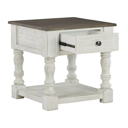 Ashley Furniture Havalance White Gray Square End Table