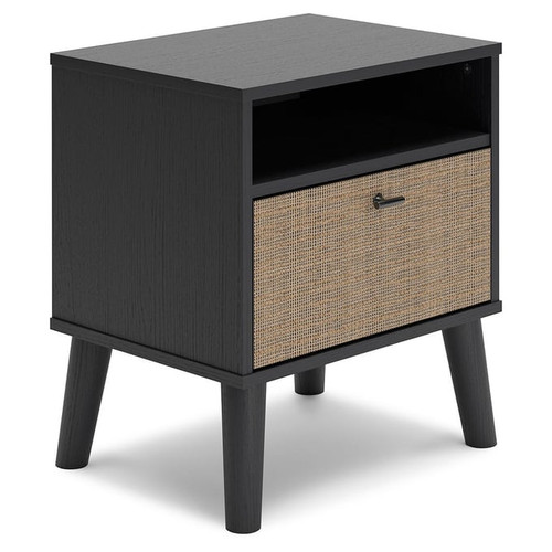 Ashley Furniture Charlang Matte Black One Drawer Night Stand
