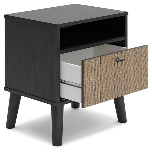 Ashley Furniture Charlang Matte Black One Drawer Night Stand