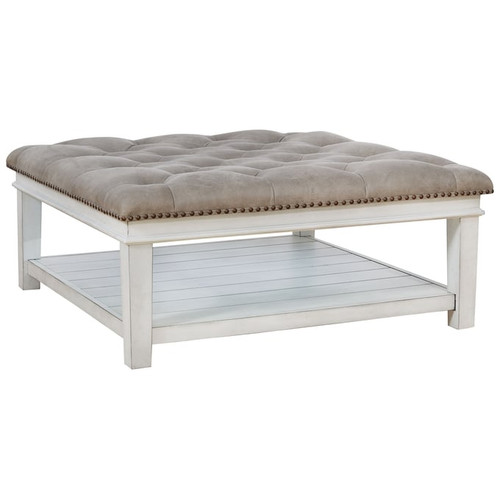 Ashley Furniture Kanwyn Whitewash Upholster Ottoman Cocktail Table