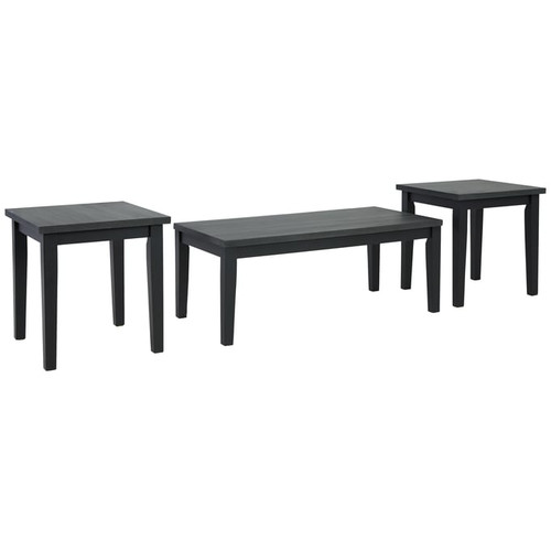 Ashley Furniture Garvine Dark Charcoal Gray 3pc Occasional Table Set