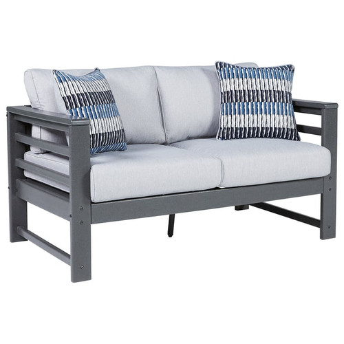 Ashley Furniture Amora Charcoal Gray Loveseat With Cushion