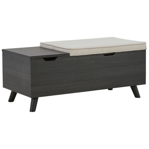 Ashley Furniture Yarlow Casual Linen Gray Storage Bench
